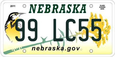 NE license plate 99LC55