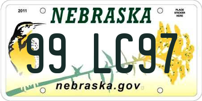 NE license plate 99LC97
