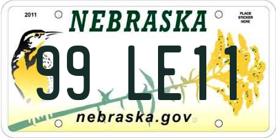 NE license plate 99LE11