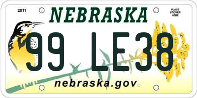 NE license plate 99LE38