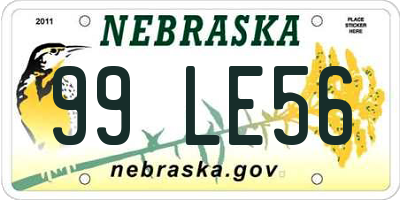 NE license plate 99LE56