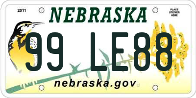 NE license plate 99LE88