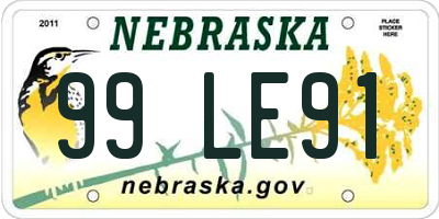 NE license plate 99LE91