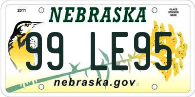 NE license plate 99LE95