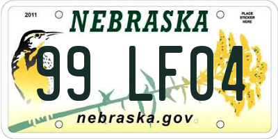 NE license plate 99LF04