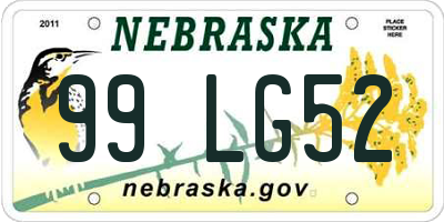 NE license plate 99LG52