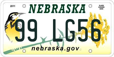 NE license plate 99LG56