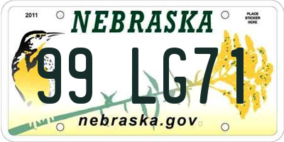 NE license plate 99LG71