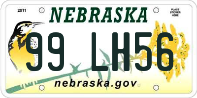 NE license plate 99LH56