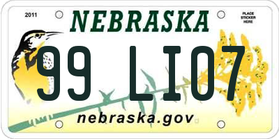 NE license plate 99LI07