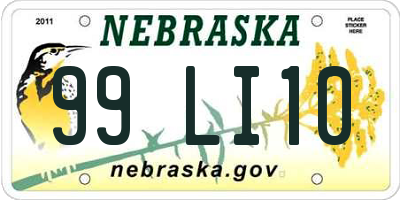 NE license plate 99LI10