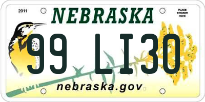 NE license plate 99LI30