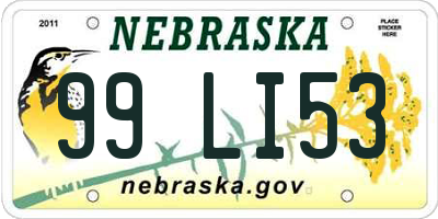 NE license plate 99LI53