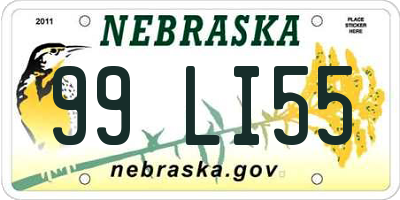 NE license plate 99LI55
