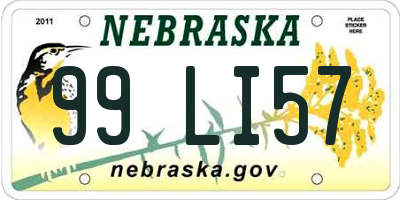NE license plate 99LI57