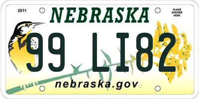 NE license plate 99LI82