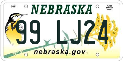 NE license plate 99LJ24