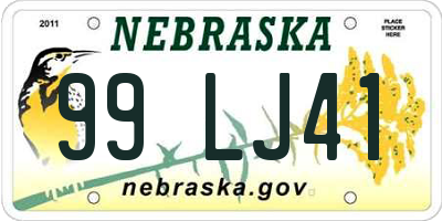 NE license plate 99LJ41