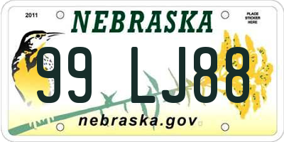 NE license plate 99LJ88