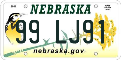 NE license plate 99LJ91
