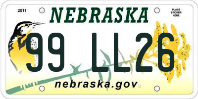 NE license plate 99LL26