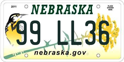 NE license plate 99LL36