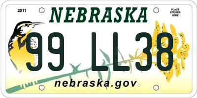 NE license plate 99LL38