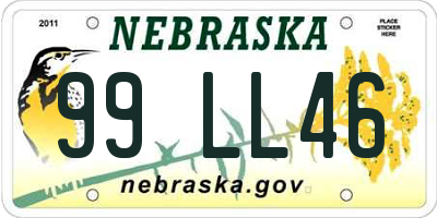 NE license plate 99LL46