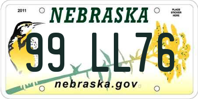 NE license plate 99LL76