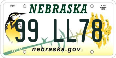 NE license plate 99LL78