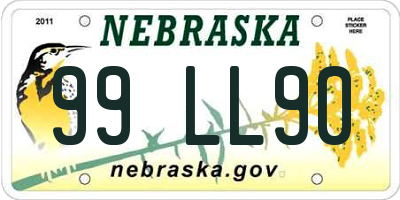 NE license plate 99LL90