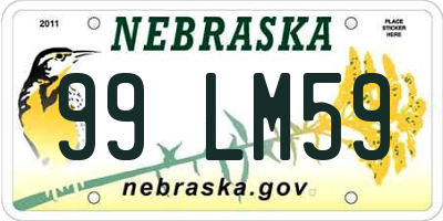 NE license plate 99LM59