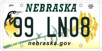 NE license plate 99LN08