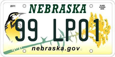 NE license plate 99LP01