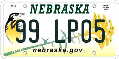 NE license plate 99LP05