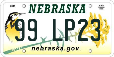 NE license plate 99LP23