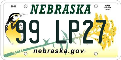 NE license plate 99LP27