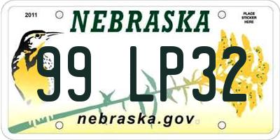 NE license plate 99LP32