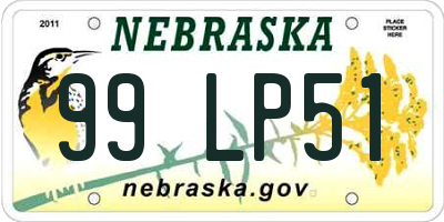 NE license plate 99LP51