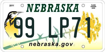 NE license plate 99LP71