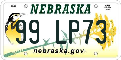 NE license plate 99LP73