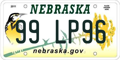 NE license plate 99LP96