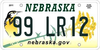 NE license plate 99LR12
