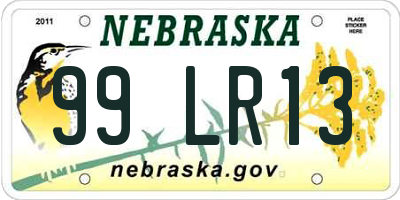 NE license plate 99LR13