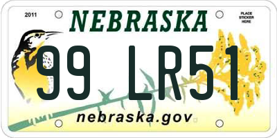 NE license plate 99LR51