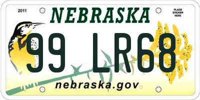 NE license plate 99LR68