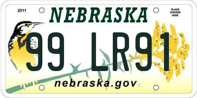 NE license plate 99LR91