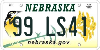 NE license plate 99LS41