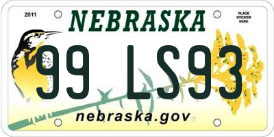 NE license plate 99LS93