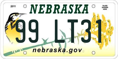 NE license plate 99LT31